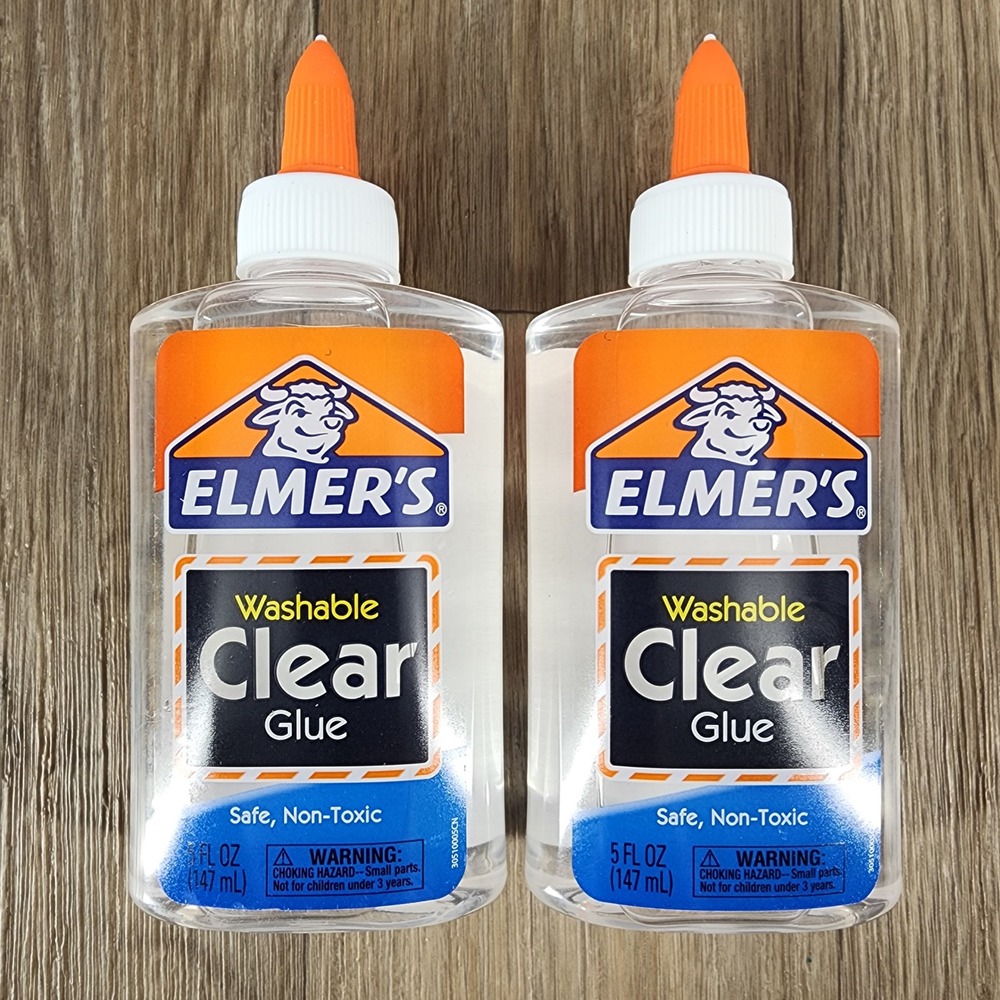Elmer's Washable Clear Glue 5oz Bottles 2-Pack‎ Non-Toxic for Slime and Crafts